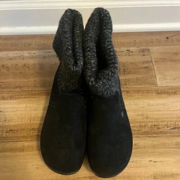 Alegria Black Knit Sweater Boots - Picture 4 of 5